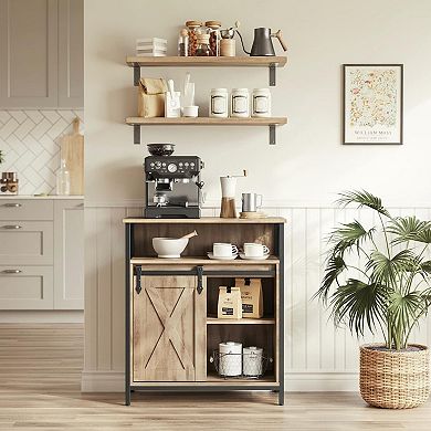 Storage Cabinet Sliding Barn Door Adjustable Shelves Multifunctional Industrial