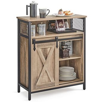 Storage Cabinet Sliding Barn Door Adjustable Shelves Multifunctional Industrial