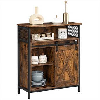 Storage Cabinet Sliding Barn Door Adjustable Shelves Multifunctional Industrial