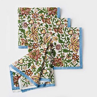 Napkins Block Printed Cotton Floral