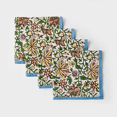 Napkins Block Printed Cotton Floral