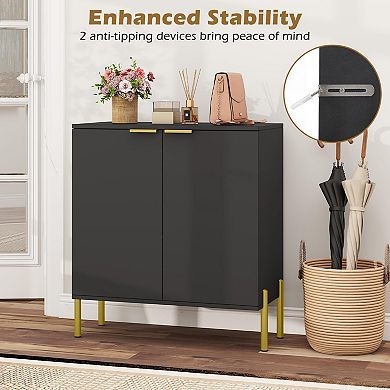 Buffet Cabinet Storage 2-Door Sideboard Metal Support Anti-Tipping Modern Cupboard for Kitchen