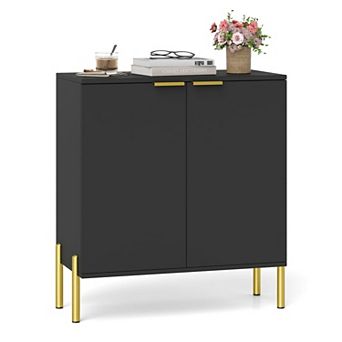 Buffet Cabinet Storage 2-Door Sideboard Metal Support Anti-Tipping Modern Cupboard for Kitchen