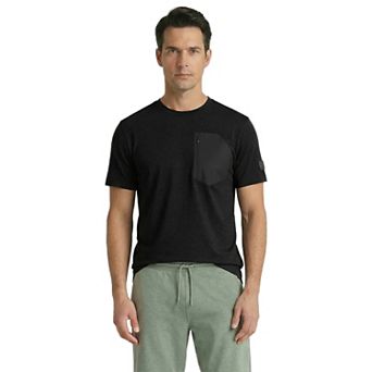 Offleisure Men's Jersey Short Sleeve Tee with Zip Pocket