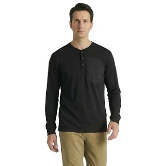 Offleisure Men's Jersey Long Sleeve Tee with Zip Pocket