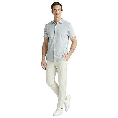 Offleisure Men's Button Front Seamless Short Sleeve Shirt