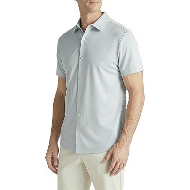 Offleisure Men's Button Front Seamless Short Sleeve Shirt