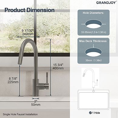 Single-Handle Pull-Down Sprayer Kitchen Faucet with Spout Swivel 15.7 in. H 360° Spout Swivel