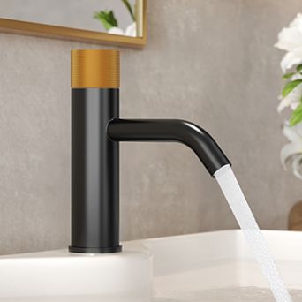 7 in Height Modern Single Handle Single Hole Bathroom Faucet with Anti-Slip Handle Drain Included