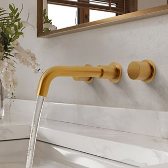 Serenity Stream Wall-Mount 8 in Widespread Double Handle Bathroom Faucet