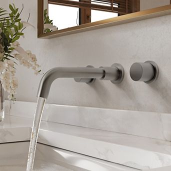 Serenity Stream Wall-Mount 8 in Widespread Double Handle Bathroom Faucet