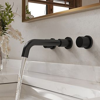 Serenity Stream Wall-Mount 8 in Widespread Double Handle Bathroom Faucet