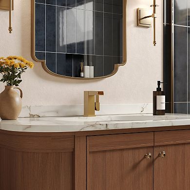 LED Mid Arc 8 in. Widespread Single Handle Bathroom Faucet 1.8 GPM