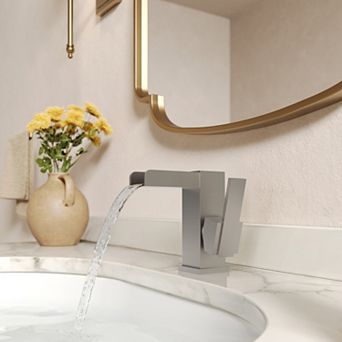 LED Mid Arc 8 in Widespread Single Handle Bathroom Faucet 1.8 GPM
