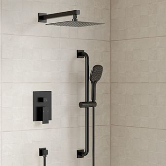 2-Spray Square High Pressure Adjustable Wall Bar Shower System, 3 Modes Hand Shower Head with valve