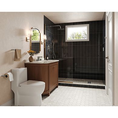 Waterfall Spout 8 in. Widespread Double Handle Bathroom Faucet 1.0 GPM