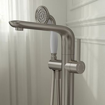 Single-Handle Claw Foot Freestanding Tub Faucet with Classic Hand Shower Rock-Solid Valve