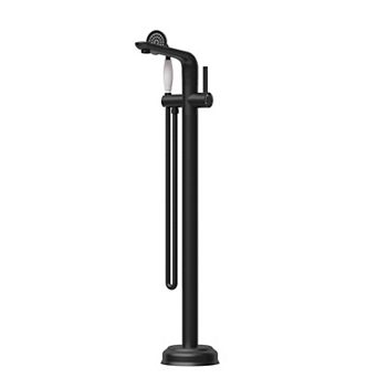 2-Handle Floor Mount Freestanding Tub Faucet with Hand Shower