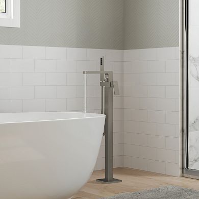 Two-Handle Freestanding Clawfoot Tub Faucet with Handheld Shower