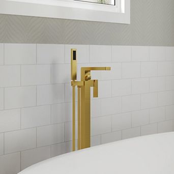 Two-Handle Freestanding Clawfoot Tub Faucet with Handheld Shower