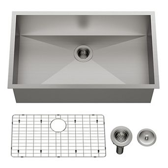 32 Inch Undermount Single Bowl 16-Gauge Stainless Steel Workstation Kitchen Sink with Accessories