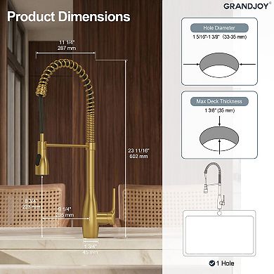 23.7 in. H 2-Spray 360° Spout Swivel Single-​Handle Pull Down Sprayer Kitchen Faucet