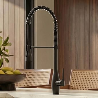 23.7 in H Pull Down Kitchen Faucet with Sprayer, High Arc Single Hole Sink Faucet 360° Spout Swivel