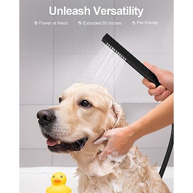 15-Spray Square 12 in. Thermostatic Multifunction Shower Faucet Handheld Shower Head