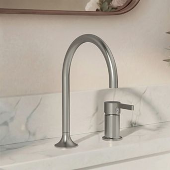 2-Hole High-Arc 8 in Widespread Single Handle Bathroom Sink Faucet