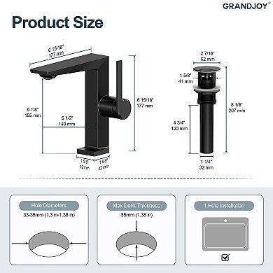 Waterfall 7 in. High 1-Handle Bathroom Basin Vessel Sink Faucet 1.2 GPM