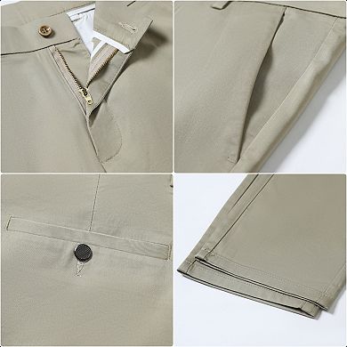 Men's Slim Fit Stretch Dress Pants Flat Front Business Casual Slacks