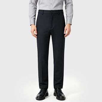 Men's Slim Fit Stretch Dress Pants Flat Front Business Casual Slacks