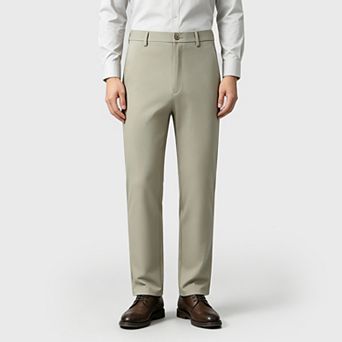Men's Slim Fit Stretch Dress Pants Flat Front Business Casual Slacks