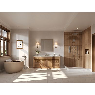 Dual 15-Spray Shower System with 16" Ceiling & 6" Wall Mount Shower Heads