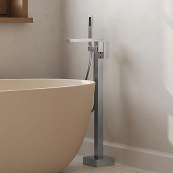 Floor Mount 2-Handle Freestanding Tub Faucet Claw Foot Tub Faucet Bathtub Filler with Hand Shower