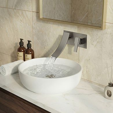 Waterfall Wall-Mounted Single Handle Modern Bathroom Faucet 1.2 GPM