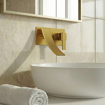 Waterfall Wall-Mounted Single Handle Modern Bathroom Faucet 1.2 GPM