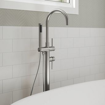 Floor Mount 2-Handle Freestanding Tub Faucet Claw Foot Tub Faucet Bathtub Filler with Hand Shower
