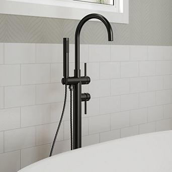 Floor Mount 2-Handle Freestanding Tub Faucet Claw Foot Tub Faucet Bathtub Filler with Hand Shower
