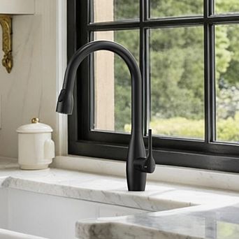 16 in Height 2-Spray 360° Spout Swivel Single-​Handle Pull Down Sprayer Kitchen Faucet
