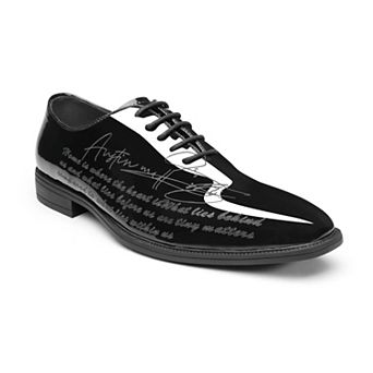 Men's Oxford Dress Shoes Plain Pointed Toe Glossy Printed Tuxedo Shoes