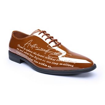 Men's Oxford Dress Shoes Plain Pointed Toe Glossy Printed Tuxedo Shoes