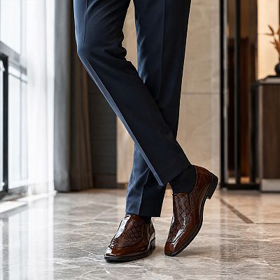 mens brown patent leather dress shoes Mens Patent Leather Wide Toe Dress Shoes
