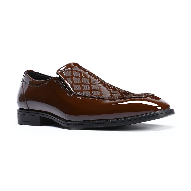 mens brown patent leather dress shoes Loafers Slip On Glossy Tuxedo Loafers vintage 1940