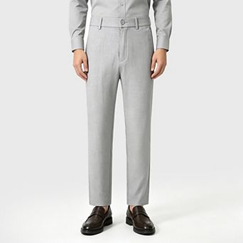 Men's Dress Pants Business Casual Slim Fit Textured Smart Slacks