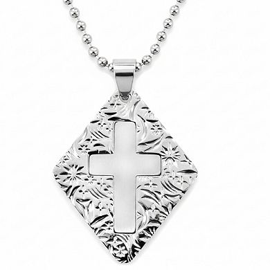 Women's Geometric Cross Stainless Steel Necklace - 24"