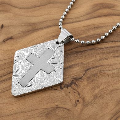 Women's Geometric Cross Stainless Steel Necklace - 24"