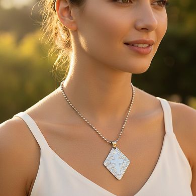 Women's Geometric Cross Stainless Steel Necklace - 24"