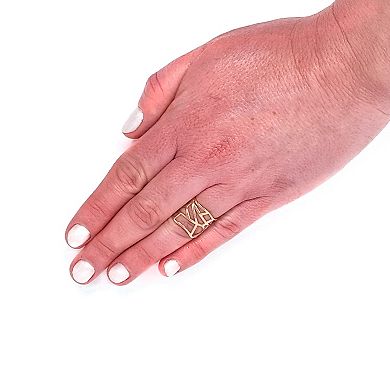 ELYA Polished Geometric Open Cuff Ring