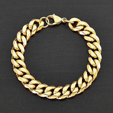 Crucible Men's 12mm Width Curb Chain Steel Bracelet